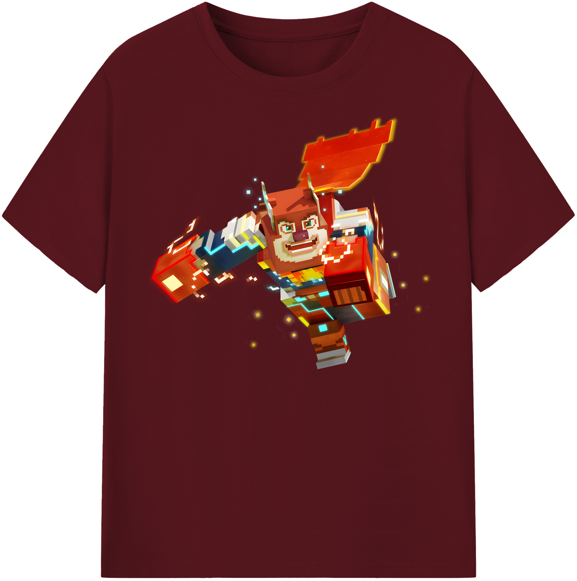 （画像用） マインクラフト ブロックの世界 Minecraft MC Block world 綿100％半袖Tシャツ（フロントプリント）